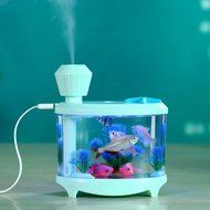 YJY 460mL Aquarium Air Purifier Humidifier, Fake Fish Bowls Aquatic Pets Home Decor, Colorful LED Night Light... N8