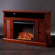 Southern Enterprises Buckhead Media Console Fireplace - Classic Mahogany N4