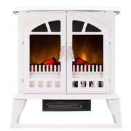 Jasper Free Standing Electric Fireplace Stove - 25 Inch Black Portable Electric Vintage Fireplace with Realistic... N2