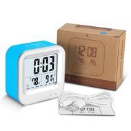 BonyTek Rechargeable Travel Alarm Clock with Temperature Humidity,Time,Week,LED Digital Clock 12/24h Display Sensor... N3