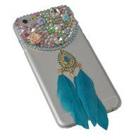 HTC Desire 626 Case,Yaheeda 3D Pearls Sparkle Plume Feather Chain Fashion Bling PC Hard Case for HTC Desire 626 N35