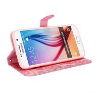 Galaxy S6 Case,Galaxy S6 Wallet Case, PHEZEN Bling Liquid Glitter Love Heart Floating 3D Hourglasses Luxury Pu... N13