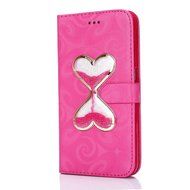 Galaxy S6 Case,Galaxy S6 Wallet Case, PHEZEN Bling Liquid Glitter Love Heart Floating 3D Hourglasses Luxury Pu... N17