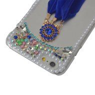 HTC Desire 626 Case,Yaheeda 3D Pearls Sparkle Plume Feather Chain Fashion Bling PC Hard Case for HTC Desire 626 N41