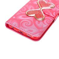 Galaxy S6 Case,Galaxy S6 Wallet Case, PHEZEN Bling Liquid Glitter Love Heart Floating 3D Hourglasses Luxury Pu... N18