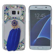 HTC Desire 626 Case,Yaheeda 3D Pearls Sparkle Plume Feather Chain Fashion Bling PC Hard Case for HTC Desire 626 N42