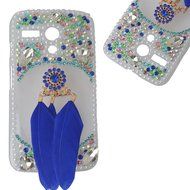 HTC Desire 626 Case,Yaheeda 3D Pearls Sparkle Plume Feather Chain Fashion Bling PC Hard Case for HTC Desire 626 N43