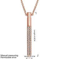 Rose Gold Hot New Fashion 18K Gold Filled Chain Link Long Crystal Pendant Necklace N4