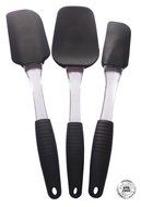 Silicone Spatula By KUM&amp;KUM 3 pcs Set spatula spoon, turner, small with Premium Silicone grip, Heat Resistant...