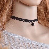 Vintage Retro Black Velvet Crystal Charm Pendant Choker Necklace Gothic Jewelry N2