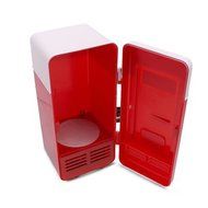 Vinmax Mini USB Fridge Cooler Beverage Drink Cans Cooler/Warmer Refrigerator Laptop PC,Red