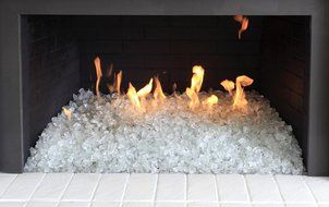 Dragon Glass 1/4" Reflective Tempered Firepit Fire Glass, 25 lb, Crystal N20