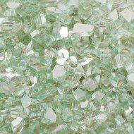 Dragon Glass 1/4" Reflective Tempered Firepit Fire Glass, 25 lb, Crystal N21