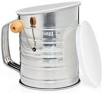 Natizo Stainless Steel 3-Cup Flour Sifter with Lid and Bottom Cover N6