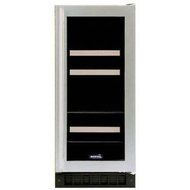 4 Bottle Dual Zone Wine Refrigerator Finish: Black Cabinet With Overlay Door, Hinge Location: Right