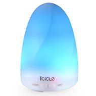 Icicle 100ml Aroma Essential Oil Diffuser, Ultrasonic Cool Mist Humidifier with 7 Color LED Lights Changing, Waterless... N3