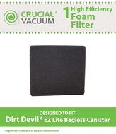 1 Dirt Devil Foam Filter, Fits EZ Lite Bagless Canister Vacuums, Compare to Part # 1KQ0106000, Designed &amp; Engineered...
