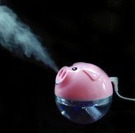 Shopline 200ML Portable Mini Want Pig USB Ultrasonic Air Humidifier with Night Light (Pink)