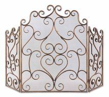 Designer Bronze Scroll Firescreen