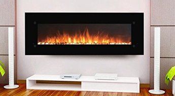 Touchstone 80005 OnyxXL Wall Mounted Electric Fireplace, 72 Inch Wide, 1500/750 Watt Heater (Black) N4