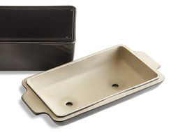 Emile Henry Made In France Flame Bread Loaf Baker, 9.4 x 5", Charcoal N2
