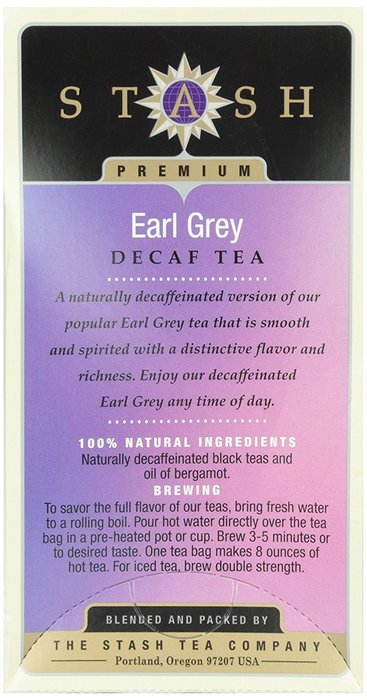 Stash Tea Decaf Earl Grey Tea - 18 ct N2
