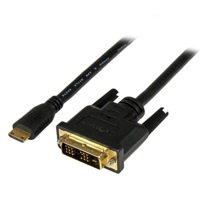 StarTech.com HDCDVIMM1M 1m Mini HDMI to DVI-D Cable 19 Pin HDMI (C) Male to DVI-D Male - 1920 x 1200 Video
