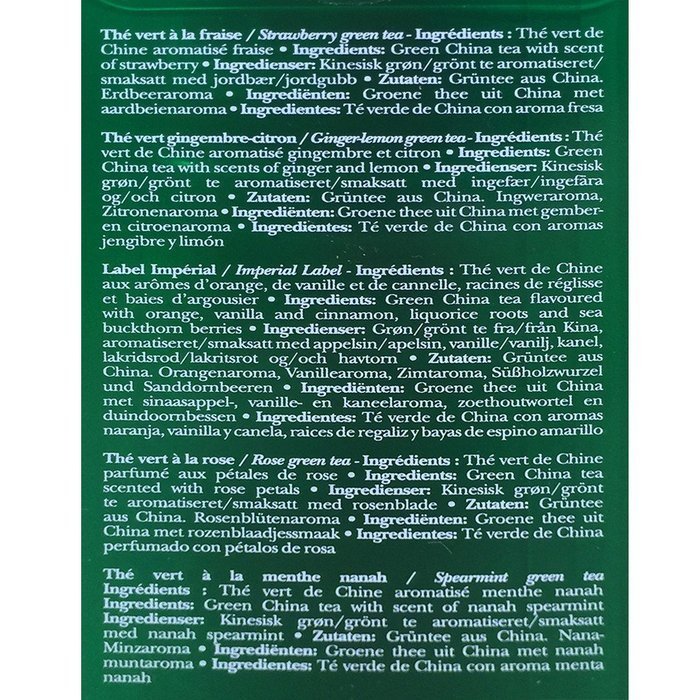 GREEN TEAS-ASSORTMENT OF 5 TINS N2