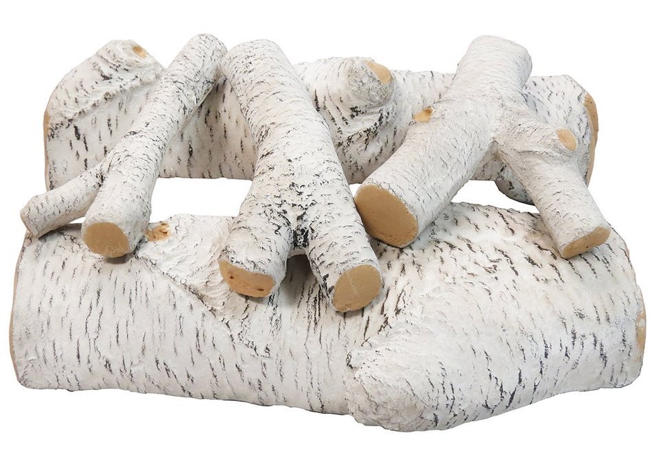 Moda Flame 16" Birch Ceramic Fireplace Gas Logs - 5 Piece N3