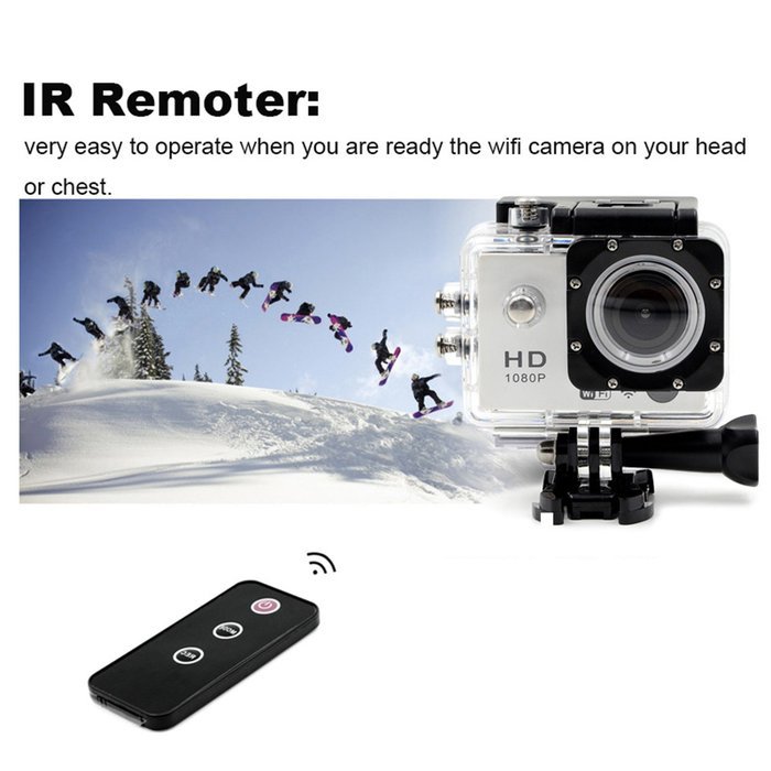 Besteye 2.0" Full HD 12MP Sports Action Camera WIFI 1080P with 170&deg;A+ Wide Angle 30M Waterproof IR Remote White... N4