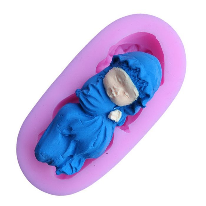 JLHua Cute Sleeping Baby Angel Shape Silicone Cake Mold Fondant Decorating Baby DIY Mould Pastry Mould N2