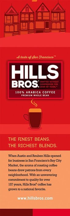 Hills Bros Coffee Dark Satin Premium Whole Bean Coffee, 32 Ounce N12