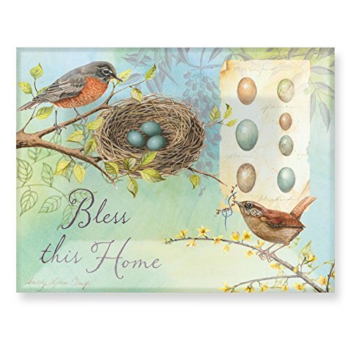 Enesco Where The Heart is Sandy Clough Plate, 6.5" x 5", Bless-Home, Blue