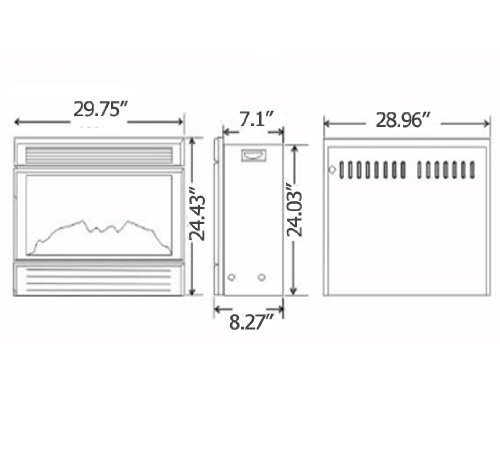 HomCom 1500W Free Standing Fireplace N3