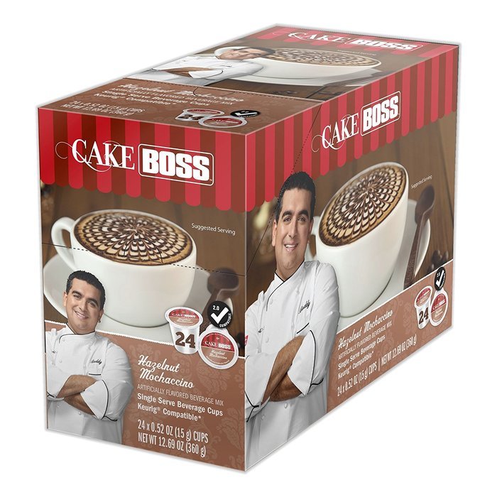 Cake Boss NEW! "Hazelnut Mochaccino" (24) Count Single Serve Flavored Coffee K Cups Keurig 2.0 Compatible.