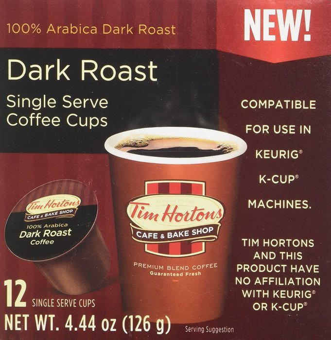 Tim Hortons Single Serve RealCup - Dark Roast Coffee Cups - 12 ct N5