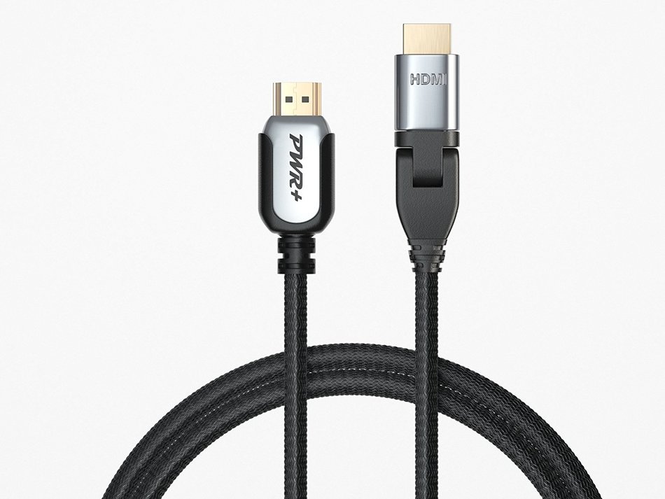 Pwr+ 100 Ft Max Length 4K HDMI Cable 2.0 with 90 Degree Adapter for PS3 PS4 Xbox 360 Apple-TV Laptop Projector... N2
