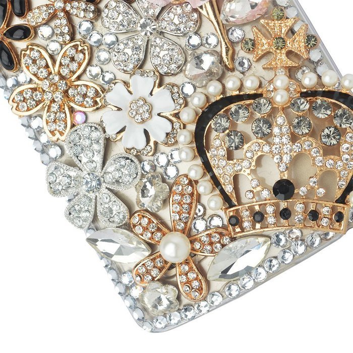Spritech(TM) Bling Phone Case For LG G3 mini,3D Handmade Purple Crystal Silver Flower Pendant Accessary Design... N31