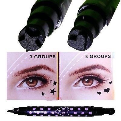 Trendy - 3 Groups 3gs Eyeliner Pen Polka ( Star Shape) DOT Variety Black N2