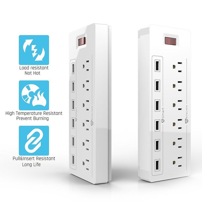 Stalion Surge Protector Power Strip Socket 900 Joule with 6-USB Charging Ports & 6-Outlets Universal for Home... N6