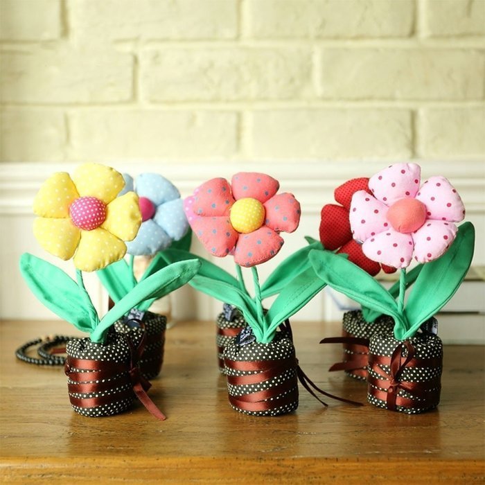 WOOD MEETS COLOR Handmade Fabric Flower Air Purifying, Bamboo Charcoal, Fragrance and Chemical Free, Non Toxic... N9