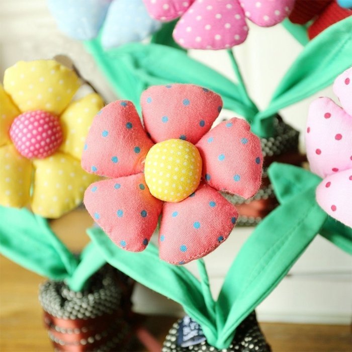 WOOD MEETS COLOR Handmade Fabric Flower Air Purifying, Bamboo Charcoal, Fragrance and Chemical Free, Non Toxic... N10