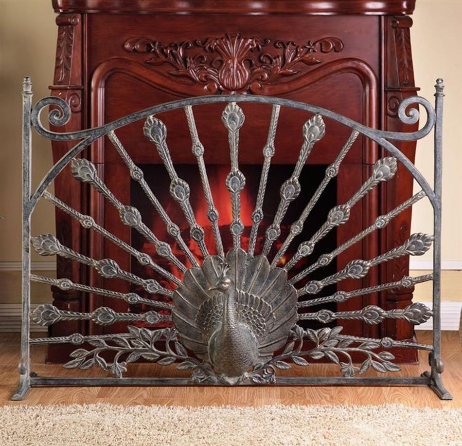 SPI Home 33811 Peacock Fireplace Screen