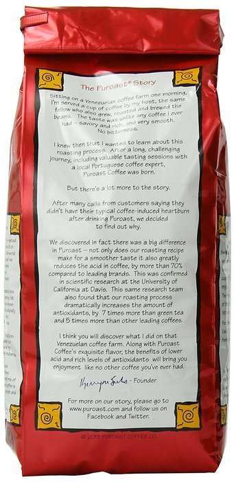 Puroast Low Acid Coffee Colombian Supremo Blend Drip Grind, 12-Ounces Bags (Pack of 2) N15