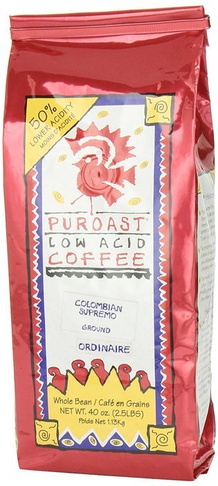 Puroast Low Acid Coffee Colombian Supremo Blend Drip Grind, 12-Ounces Bags (Pack of 2) N16
