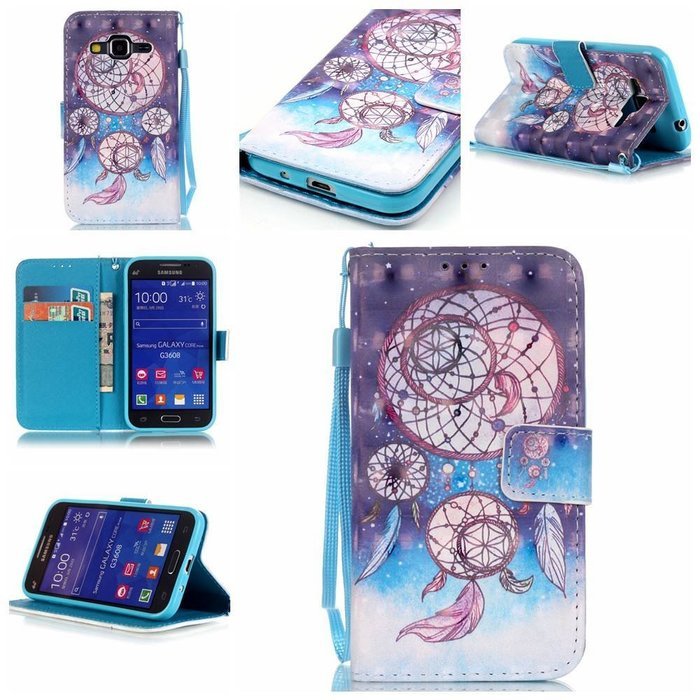Samsung Galaxy Core Prime Case,Yaheeda [3D Colored Drawing] [Flip Fit] Premium PU Leather Card-Slots Cash-Slots... N7