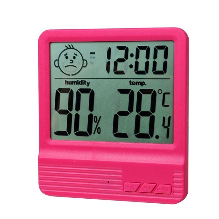 White Home/Office/ Car/Hospital/Factory/Baby's Room Standing/Hanging Temperature Humidity Measurement with Clock N2