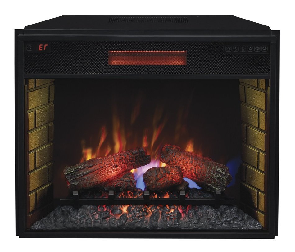 ClassicFlame 28II300GRA 28" Infrared Quartz Fireplace Insert with Safer Plug N3