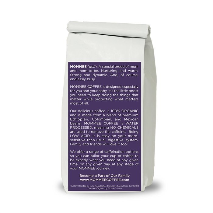 Mommee Coffee - Full Caff, Organic Coffee | Low Acid, Fair Trade | Whole Bean, 12oz. N2