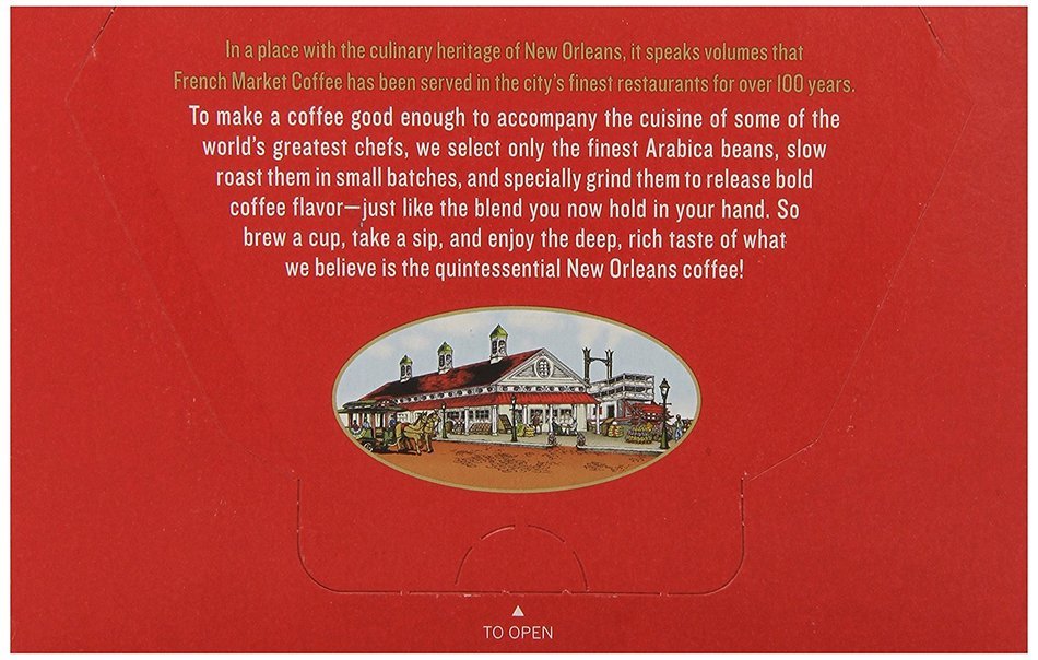 French Market Coffee Single Serve Cups, Medium-Dark Roast With Chicory, 12 count N6